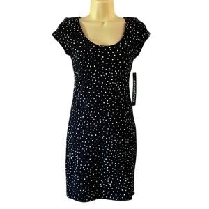 Seventeen Juniors Size Medium Black & White Dot Knit Dress with Cutout Bodycon